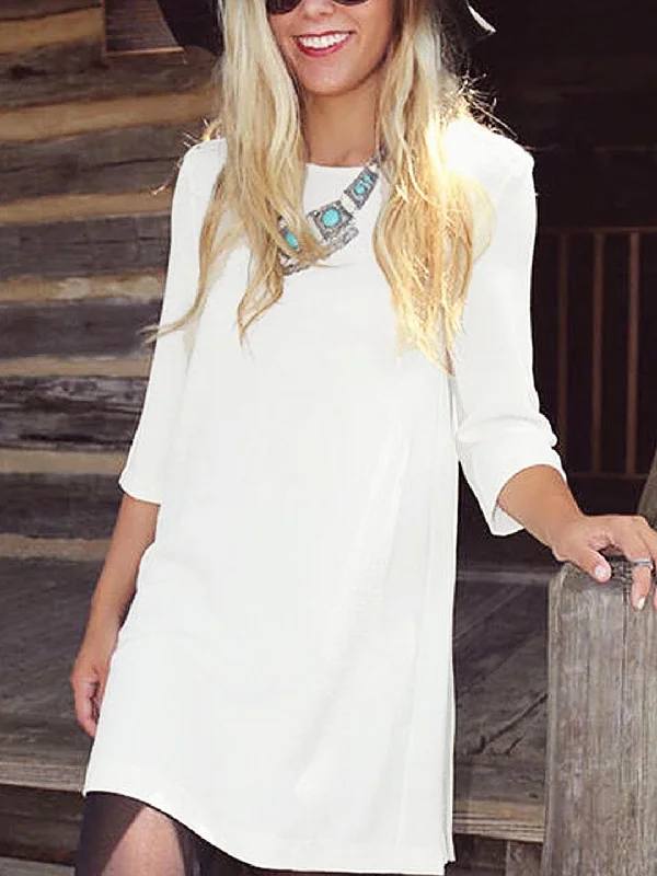 Wholesale White Shoulder Zip Mini Dress