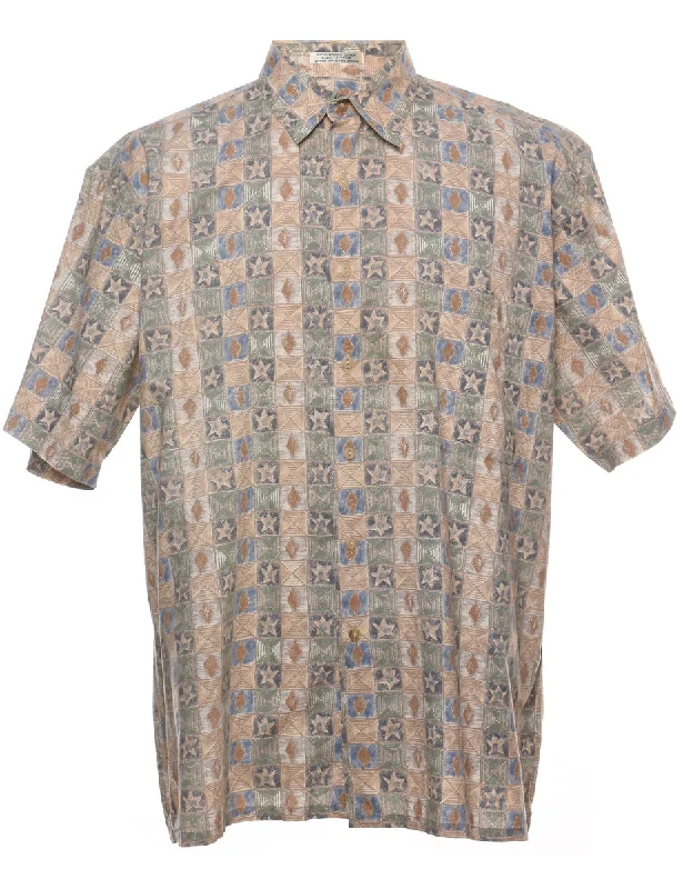 1990s Geometric Pattern Shirt - L