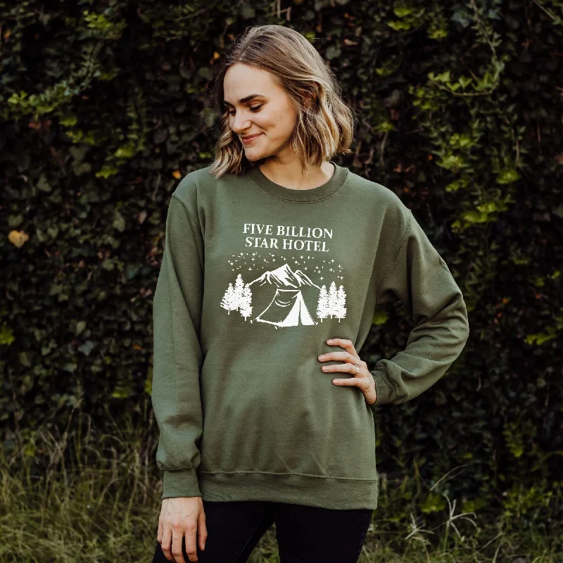 5 Billion Star Hotel Camping Sweatshirt - Tent Camper Hoodie or Crewneck *UNISEX FIT*