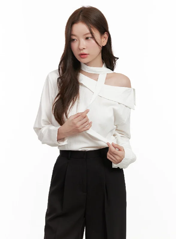 Asymmetric Elegance One Shoulder Blouse OD403