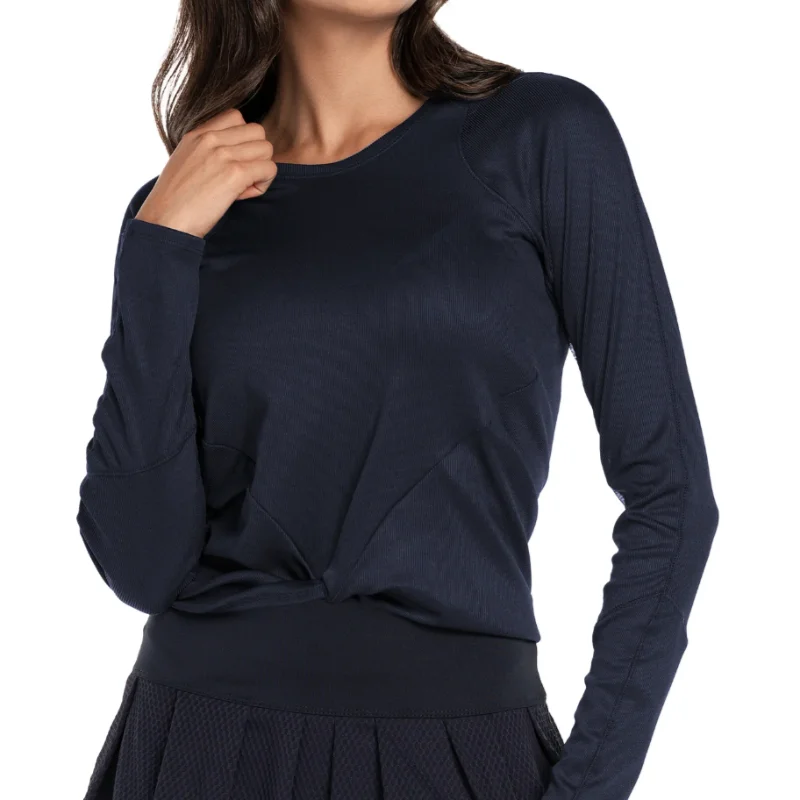 Lucky In Love Wrap It Up L/S Top - Navy