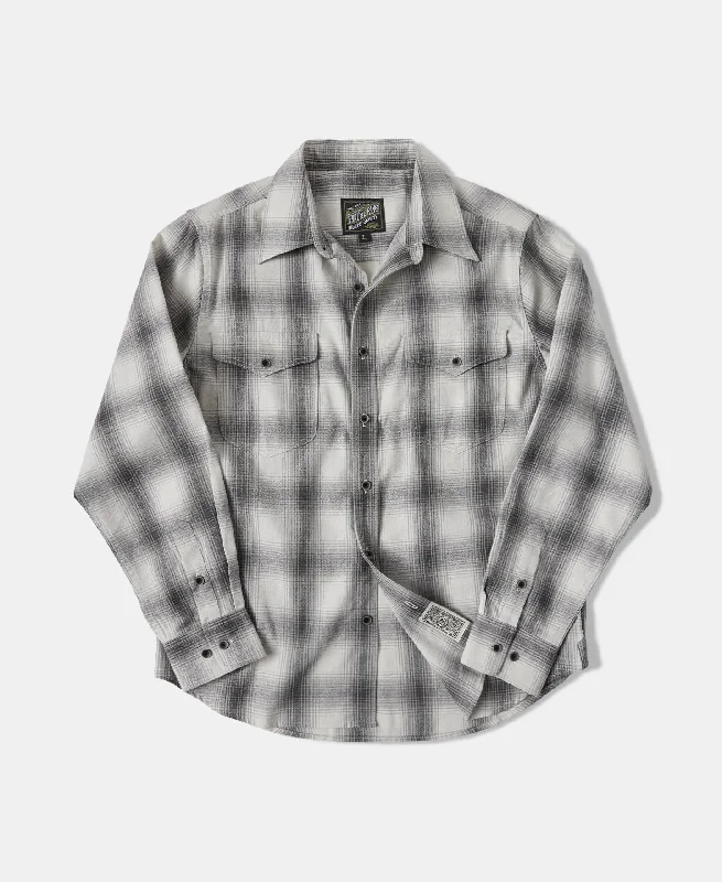 1950s Western Shadow Plaid Workshirt - Gray