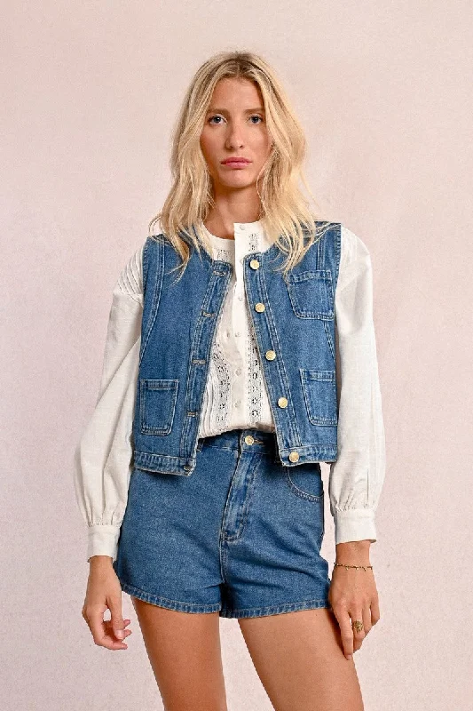 Molly Bracken Denim Gilet Jacket