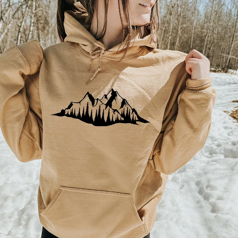 Mountain Range Hoodie Sweatshirt Treeline Crewneck *UNISEX FIT*