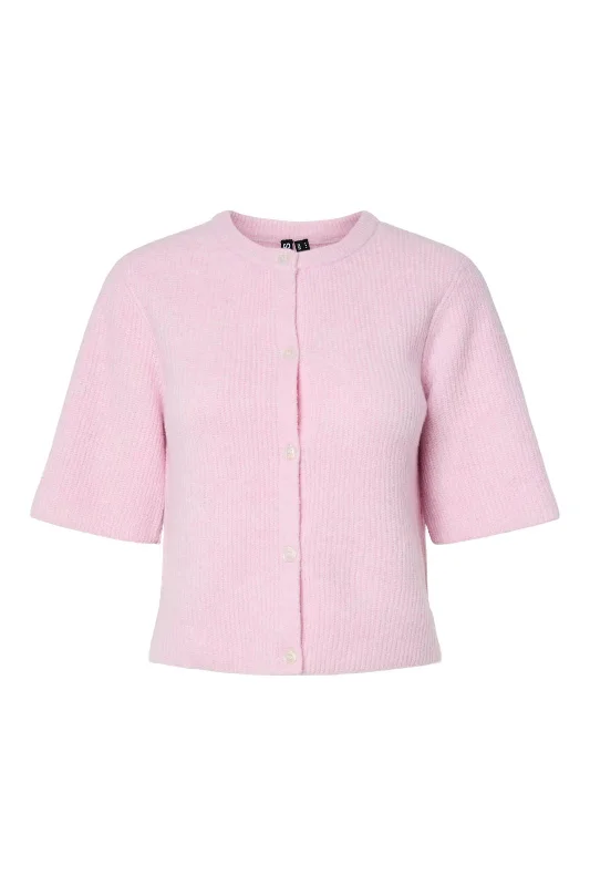 Pieces - Pcsilly Ss O-Neck Knit Cardigan - 4797582 Roseate Spoonbill Melange