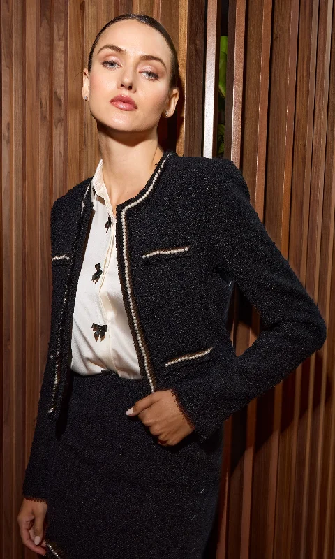 Serena Pearl Tweed Blazer