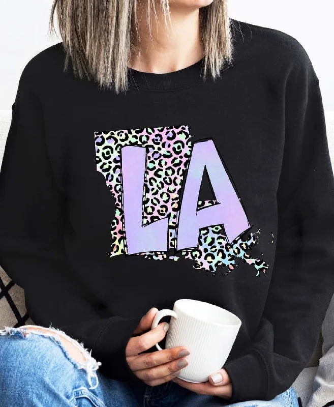 STATES Black & Leopard Sweatshirt