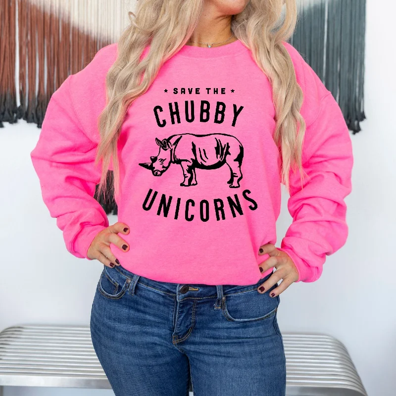 Save the Chubby Unicorns Crewneck - Save Rhinos Hoodie Sweatshirt *UNISEX FIT*