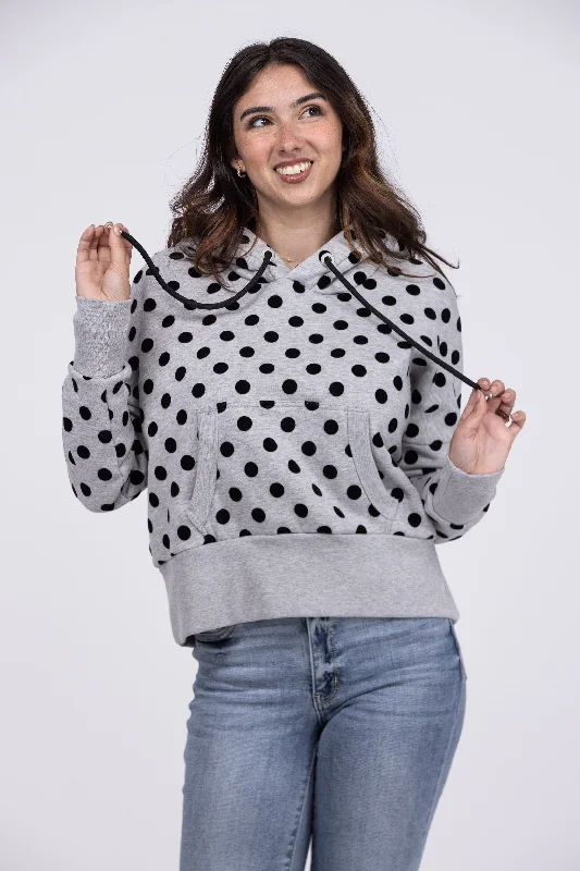 Mimi Women's Velvet Polka Dot Hoodie