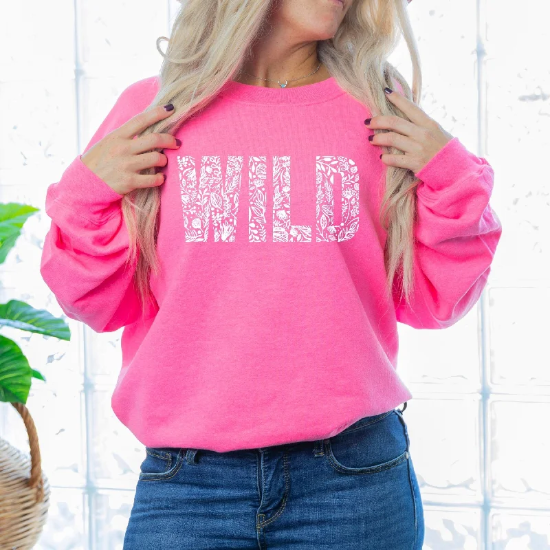 Floral Wild Sweatshirt -Botanical Hoodie or Crewneck *UNISEX FIT*