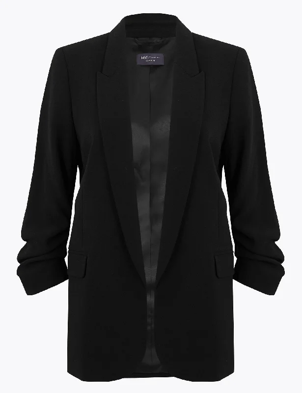 Ruched Sleeve Blazer