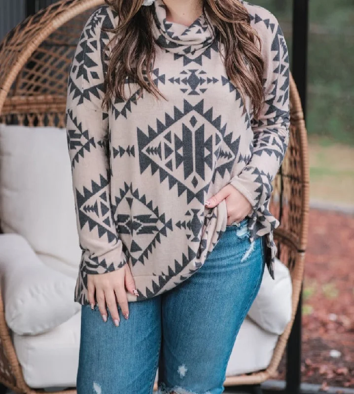 Tyler Aztec Cowl Neck Top