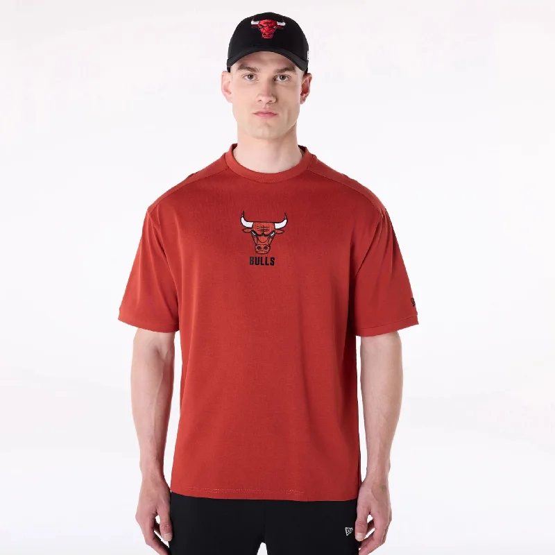 Chicago Bulls NBA Wordmark Red Oversized T-Shirt