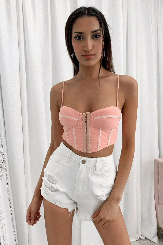 Fallon Bustier Crop - Peach