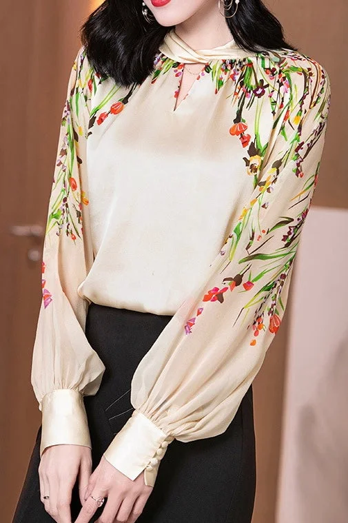 Floral Print Silk Blouse