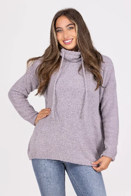 Make It True Women's Turtle Neck Boucle Knit Sweater