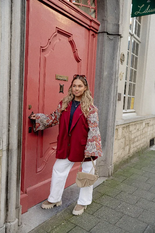 Madeline Blazer Burgunder/Beige