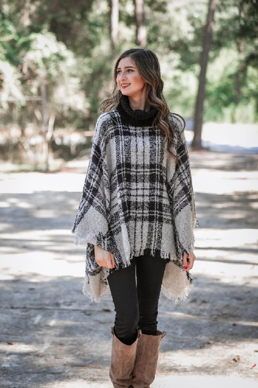 Ivy Ivory Plaid Poncho