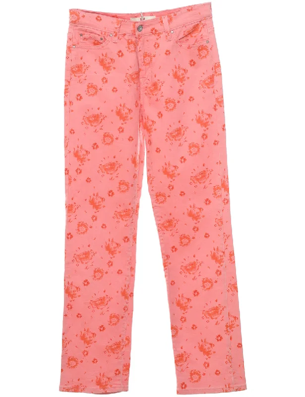 512's Fit Levi's Pink Floral Jeans - W29 L32