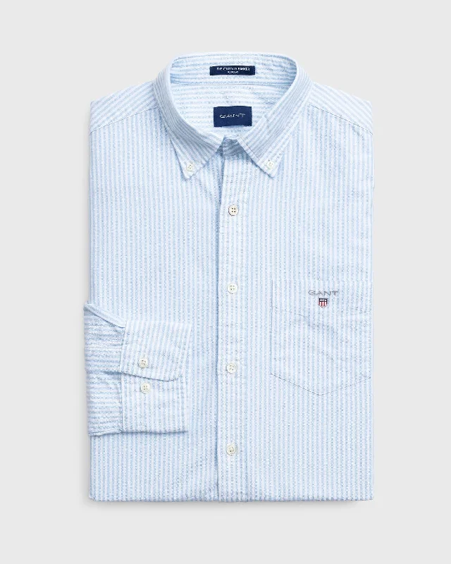 Banker Stripe Oxford - Capri Blue