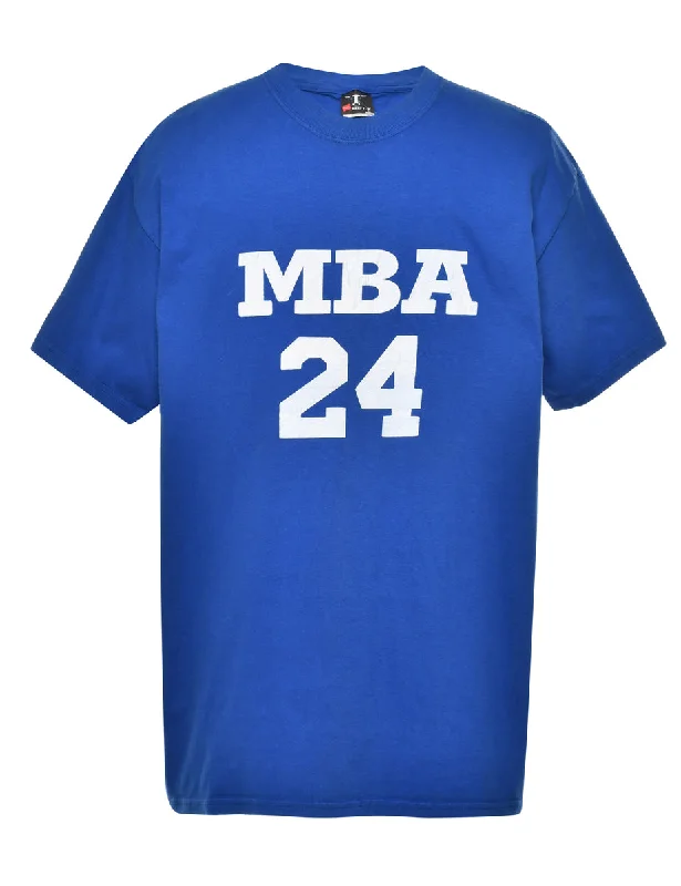 MBA Blue Printed T-shirt - L