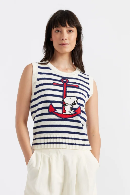 Cream Cotton Snoopy Anchor Tank