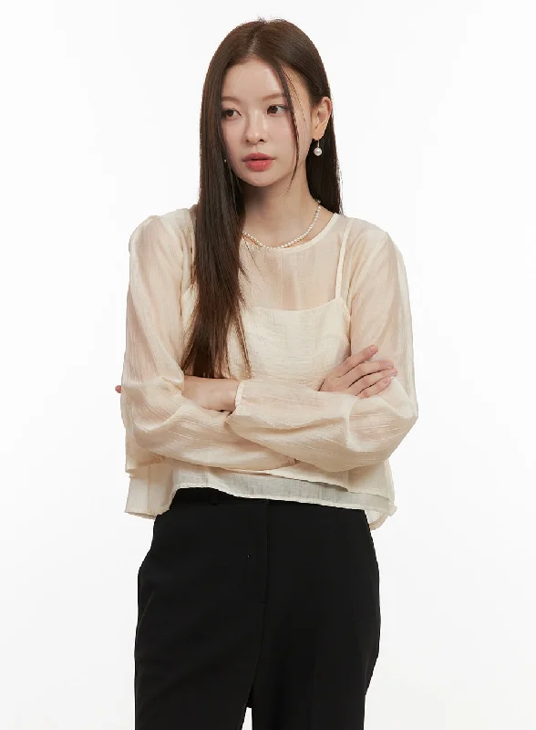 Round Neck Layered Blouse OD417