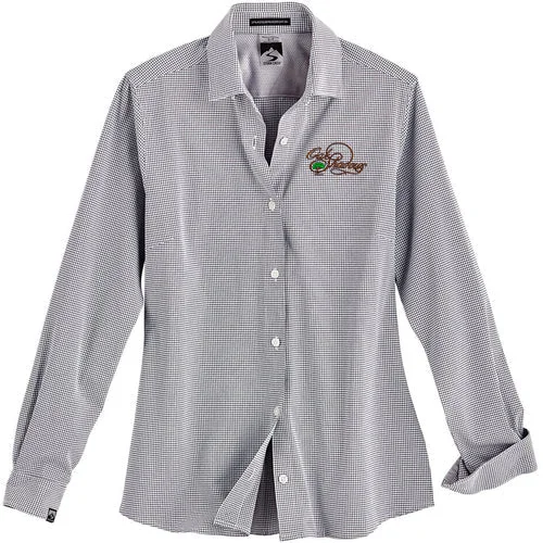 Storm Creek Ladies Influencer Windowpane 4-Way Stretch Eco-Woven Shirt